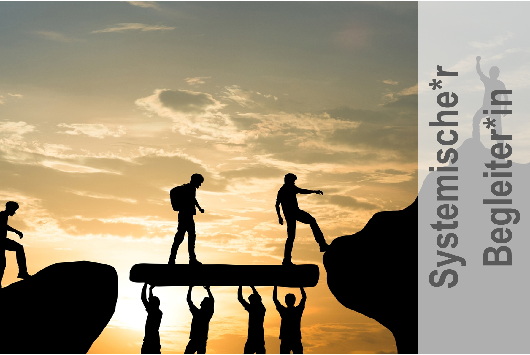 Menschen arbeiten zusammen um Brücke zu bauen